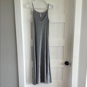 Christina Lehr Gray Spaghetti Strap Maxi Dress